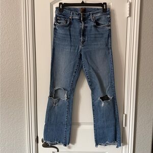MOTHER High Rise Blue Distressed Jeans